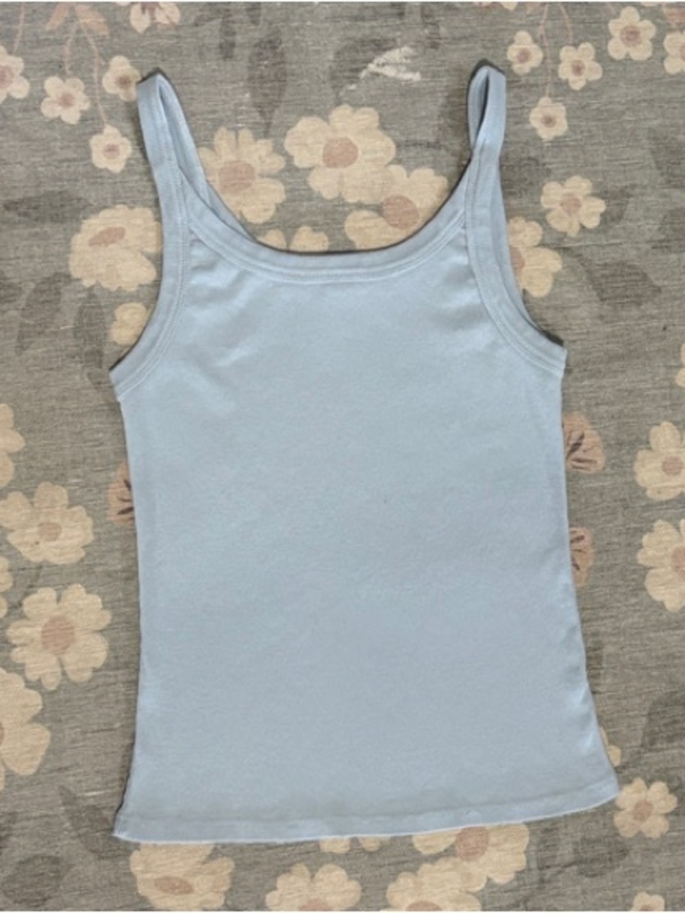 Reformation Pale Blue Ribbed Tank Top